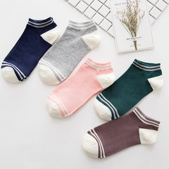 Color socks socks for men's low tide red orange yellow green color cotton candy deodorant socks summer thin socks 9061 (5 double pack)
