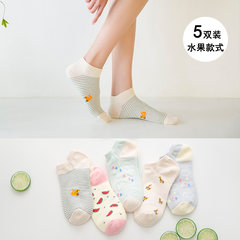 Color socks socks for men's low tide red orange yellow green color cotton candy deodorant socks summer thin socks 9063 (5 double pack)
