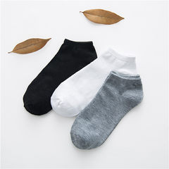 Pure color boat socks, men's summer shallow, thin short socks, gifts, solid color 10 pairs White 10 pairs