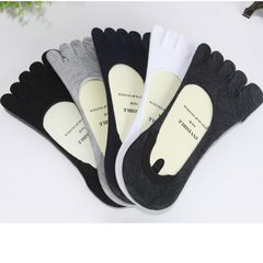 5 pairs of five fingers socks, thin full cotton, silicone points, toes shallow mouth, invisible finger socks, men's socks can not stand with A double 5