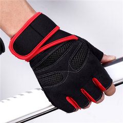 Antiskid sports wear resistant thin outdoor outdoor riding men gloves fitness Half Finger Korean version breathable sunscreen black pair