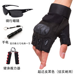 Imported special soldier long all tactical glove male combat outdoor riding machine motorcycle motorcycle fan half finger glove Half Finger black import glasses hand grip grip