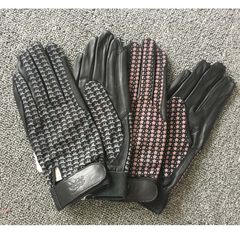 Women's Plaid gloves, non slip, leather gloves, equestrian gloves, horse riding gloves Plaid