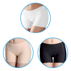 3 pack ice nanjiren Ms. anti backing safety trousers traceless one-piece boxer underwear Large size Black and white skin