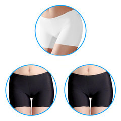 3 pack ice nanjiren Ms. anti backing safety trousers traceless one-piece boxer underwear Large size Black and white