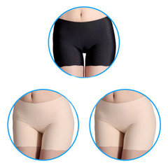 3 pack ice nanjiren Ms. anti backing safety trousers traceless one-piece boxer underwear Large size Skin black