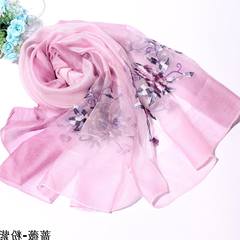 Silk embroidery, wool blended embroidery scarves, warmth, breathes, lengthy scarves, thin shawls, cashmere shawls, rose purple