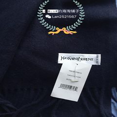[Stock] Yves, Saint, Laurent, YSL, cashmere, wool, blended scarf Navy