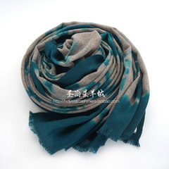 Nepal cashmere wool blend shawl scarf and genuine men and women warm Clip Flower grey dark gray The dark blue dye