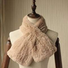 Lady rabbit hair scarf in autumn and winter all-match thick warm Korean double knitting scarf really fur scarf Shallow Camel