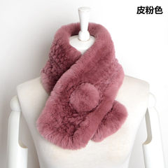 The new rabbit hair scarf scarf with warm winter lady fur scarf Pink Leather