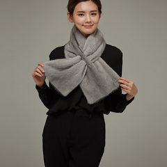 Fur scarf, shawl, female imported mink, mink fur, scarf, whole skin, mink hair, winter wedding, new Korean version Fragrant gray