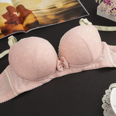 No steel ring, pure cotton, small chest bra, sweet and sweet girl, Japanese underwear, lace, thick bra, post bag WIFI: Powder 70/32AB cup