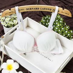 No steel ring, pure cotton, small chest bra, sweet and sweet girl, Japanese underwear, lace, thick bra, post bag 989: white 70/32AB cup
