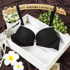 No steel ring, pure cotton, small chest bra, sweet and sweet girl, Japanese underwear, lace, thick bra, post bag 989: Black 70/32AB cup