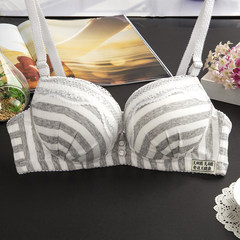 No steel ring, pure cotton, small chest bra, sweet and sweet girl, Japanese underwear, lace, thick bra, post bag 339: Ash 70/32AB cup