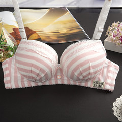 No steel ring, pure cotton, small chest bra, sweet and sweet girl, Japanese underwear, lace, thick bra, post bag 339: Powder 70/32AB cup