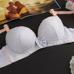 No steel ring, pure cotton, small chest bra, sweet and sweet girl, Japanese underwear, lace, thick bra, post bag WIFI: Ash 70/32AB cup