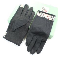 Driving sunscreen gloves, men mean ultra-thin, breathable anti-skid, summer drivers, outdoor riding, cycling, cotton, summer "Q-7" - Black