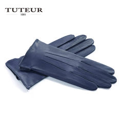 MS Hart and leather gloves retro soft sheepskin leather back muscle single short single leather gloves and 1152 female Blue 1152A