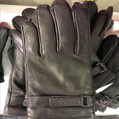 American Calvin Klein/CK classic men's winter leather warm gloves Coffee is on the way