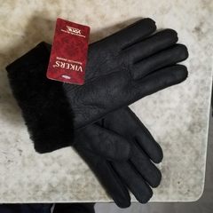 Gloves, winter women thicken, warm sheep, fur, gloves, leather, wool, hand, bike, ski gloves Black surface