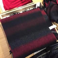Coach, cashmere, men's wool cashmere blended scarf, black and red gradually changed.