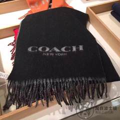 Coach genuine cashmere men's wool cashmere blended scarf black and Grey Spot