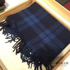 Coach genuine cashmere men's wool cashmere blended scarf blue lattice spot