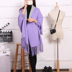 Shawls, cashmere, double sided sleeves, solid color scarves, tassels, winter and winter, wool, blend, cloak, cloak Powder plane