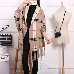 Shawls, cashmere, double sided sleeves, solid color scarves, tassels, winter and winter, wool, blend, cloak, cloak A camel