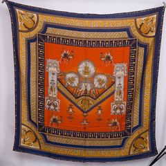 Super gorgeous series of printed silk wool, cashmere blended yarn, wool velvet scarf scarf, large shawl, female camel orange