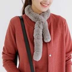 Korea imported Korean winter scarf and faux fur plush long scarf scarf scarf Ivory milky white