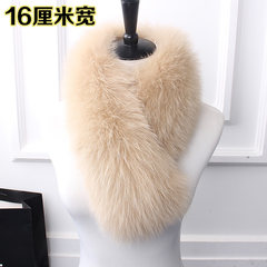 Full fur fox hair scarf collar neck fox fur collar leather fur scarf long clip, South Korea autumn winter women's mail card 16 centimeters wide
