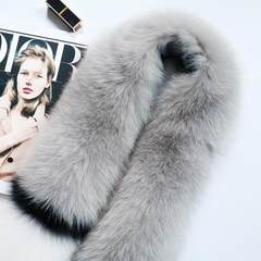 The new long hair really popular winter skin color the whole Finland fox fur collar wool scarf clearance special offer Black and gray matching colors