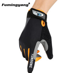 Riding Gloves men refer to spring, summer, touchscreen sports, mountaineering, anti slip, wearable mountain bike, outdoor gloves, black orange, full touch touch.
