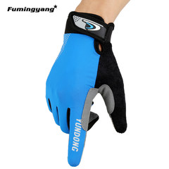 Riding Gloves men refer to spring, summer, touchscreen sports, mountaineering, anti slip, wearable mountain bike, outdoor gloves, female blue, full touch touch.