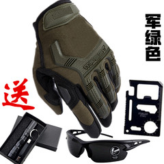 Men's gloves, half fingers, summer touch screens, outdoor riding sports, fitness tactics, motorcycle equipment, off-road locomotives, all refers to JS all refers to army green (gift glasses, flashlight Sabre cards).