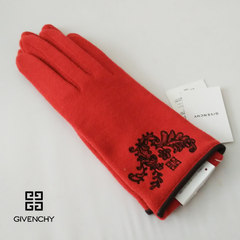 The Japanese counter GIVENCHY Givenchy wool gloves thin spot repair type touch screen embroidery Red GI-019-02