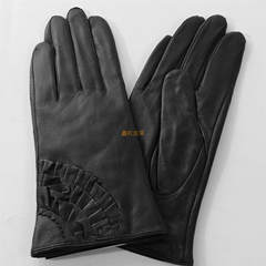 Rex rabbit hair leather export lady of high grade goatskin outdoor leisure riding gloves warm cold bag mail Lace (hairless mouth)