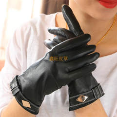 Rex rabbit hair leather export lady of high grade goatskin outdoor leisure riding gloves warm cold bag mail Sequins (hairless)