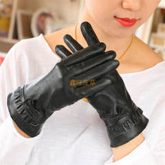 Rex rabbit hair leather export lady of high grade goatskin outdoor leisure riding gloves warm cold bag mail Butterfly (hairless)