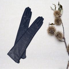 Gloves, leather ladies, winter and winter gloves, warm women, winter warm fingers, gloves, women's gloves, winter Blue velvet