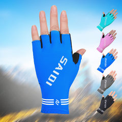 Outdoor semi finger gloves, dumbbells, anti-skid training, thin style riding, photography, male and female slow fitness, summer running Extended Edition - dark blue 539