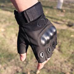 Half Finger Gloves anti slip movement cut Black Hawk fighting half, climbing Teeluo men tactical outdoor unit Fan color [half finger OJ]