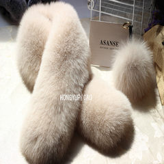 Korean fashion all-match fur scarf winter fox fur collar lady temperament pure thick warm fur collar Cinnamon gives the same color to the hair ball