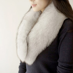 77 Korean single female winter fur scarf collar collar fox fur shawl Blue fox