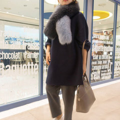 77 Korean single color color fur scarf shawl collar female winter Fox Fur Scarf Set Blue gray