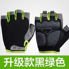 Half finger glove, men's summer sun protection gloves, half slip, no fingers, missing fingers, cycling, thin driver upgrade, black green.