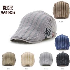 2017 spring and autumn winter new men's casual hat embroidery cotton Beret peaked cap Vintage peaked cap S (54-56cm)